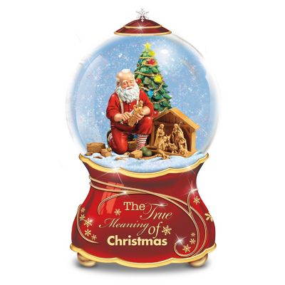 Buy Thomas Kinkade The True Meaning Of Christmas Santa Claus Musical Glitter Globe