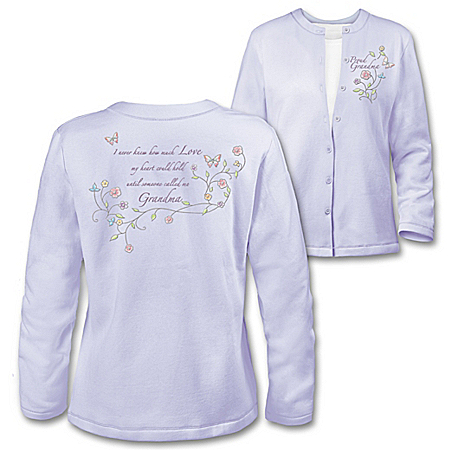 Grandma’s Loving Heart Women’s Inspirational Embroidered Cardigan