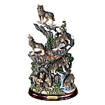 Buy Forest Guardians' Domain Hand-Painted Wolf Sculpture