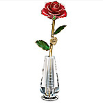 Buy Everlasting Love Personalized 24K Gold-Plated Rose Table Centerpiece With Faceted Glass Vase