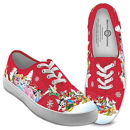 Disney Warmhearted Greetings Canvas Shoes With Holiday Art