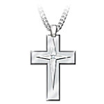 Buy God's Blessings Men's Stainless Steel Religious Cross Pendant Necklace With Deluxe Valet Box & Poem Card