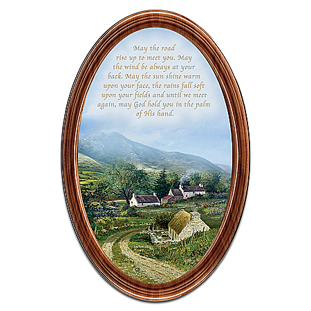Edmund Sullivan Irish Blessings Oval-Shaped Framed Collector Plate