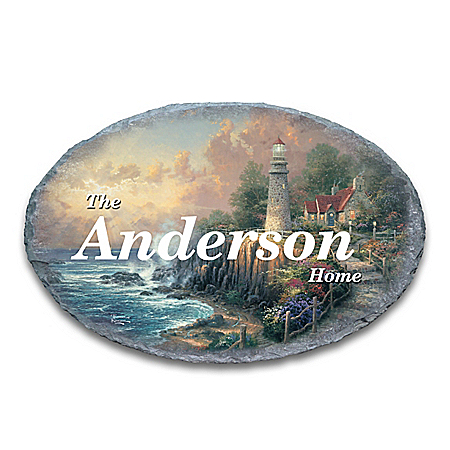 Thomas Kinkade The Light Of Peace Personalized Outdoor Welcome Sign