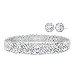 Buy Love Reigns Royal Wedding-Inspired Diamonesk Earrings And Bracelet Set