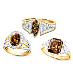 Buy Magnificent Mocha Women's 18K Gold-Plated Diamonesk Ring