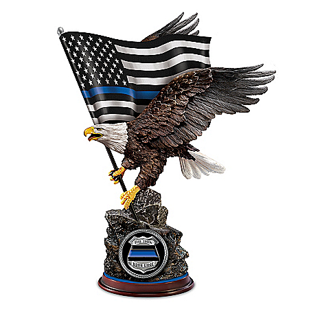 Honor And Respect Patriotic Eagle Sculpture Honoring Law Enforcement
