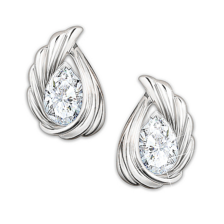 Heaven’s Whisper Solid Sterling Silver And Topaz Earrings