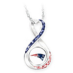 Buy New England Patriots Forever Women's NFL Sterling Silver-Plated Infinity Pendant Necklace