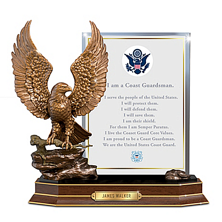 Coast Guard Honor Eagle Sculpture With Personalized Plaque