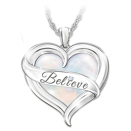 Believe in Yourself Mother Of Pearl And Diamond Necklace