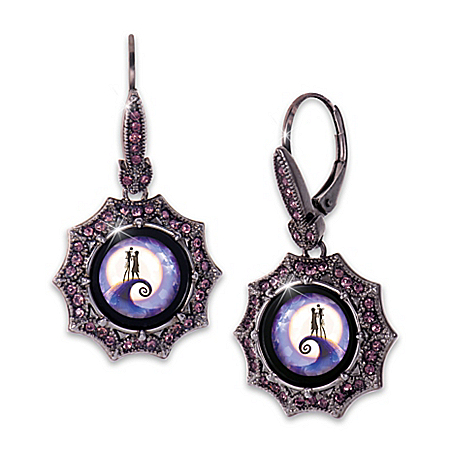 Jack And Sally Earrings With Over 70 Simulated Gemstones