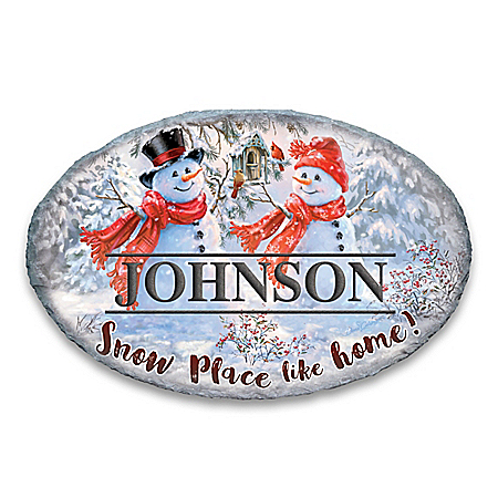 Snowman Personalized Holiday Outdoor Welcome Sign