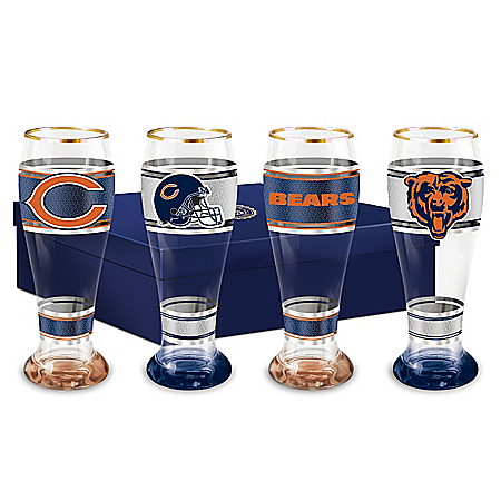 Chicago Bears Four-Piece Pilsner Glass Set
