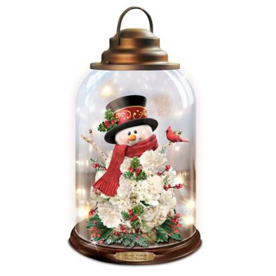 thomas kinkade white christmas masterpiece edition crystal snowman