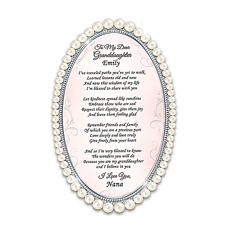 Pearls Of Wisdom Personalized Oval-Shaped Poem Frame