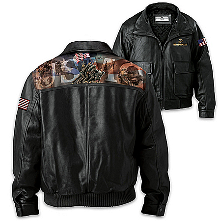 USMC Men’s Leather Jacket With James Griffin Art