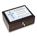 Buy First Holy Communion Personalized Blue Heirloom Music Box