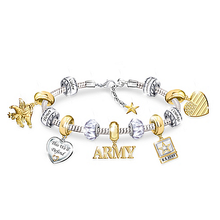 Pride Of The Army Charm Bracelet With Classic Army Symbols