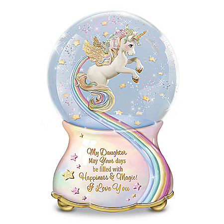 My Daughter, You Are Magical Musical Unicorn Glitter Globe