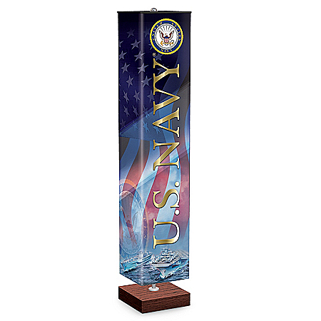 U.S. Navy Floor Lamp With Official Emblem & Foot Pedal Switch