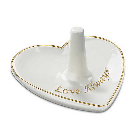 Love Always Porcelain Heart-Shaped Ring Holder