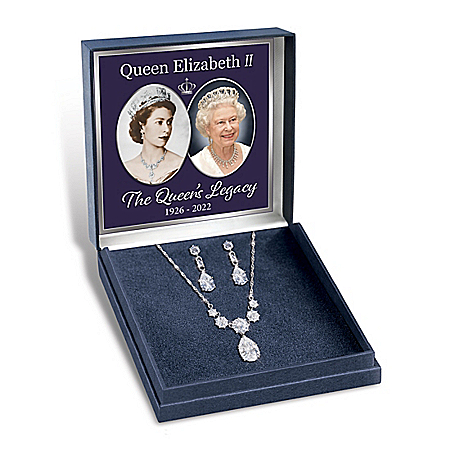 Royal Coronation Women’s Diamonesk Necklace And Earrings Set