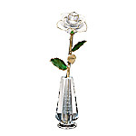 Buy Love Lives On Real White Rose Bereavement Table Centerpiece With 24K-Gold Plating & Personalized Heart-Shaped Charm