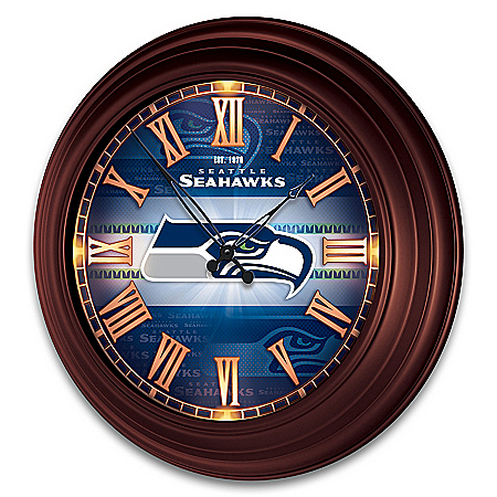 Seattle Seahawks Illuminated Atomic Wall Clock