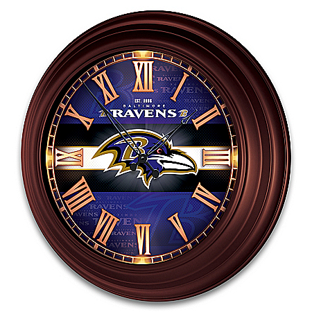 Baltimore Ravens Illuminated Atomic Wall Clock