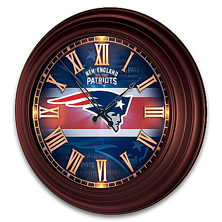 New England Patriots Outdoor Illuminated NFL Atomic Wall Clock