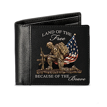 Land Of The Free Patriotic RFID Blocking Leather Wallet