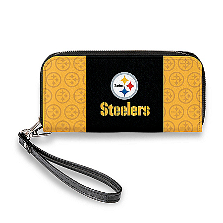 Pittsburgh Steelers Women’s Faux Leather Clutch Wallet