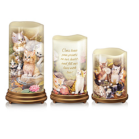 J?rgen Scholz Kitten Art Flameless Candle Set
