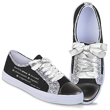Michelle Obama Canvas Women’s Shoes With Inspirational Quote