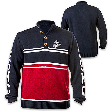 U.S. Marine Corps Pullover Sweater With Embroidered Emblem