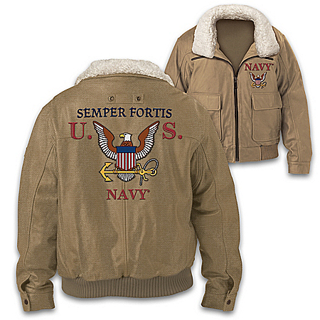U.S. Navy Semper Fortis Men’s Twill Bomber Jacket