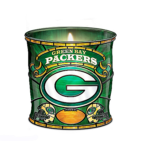 Green Bay Packers Stained-Glass Candleholder
