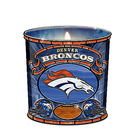 Denver Broncos Stained-Glass Candleholder