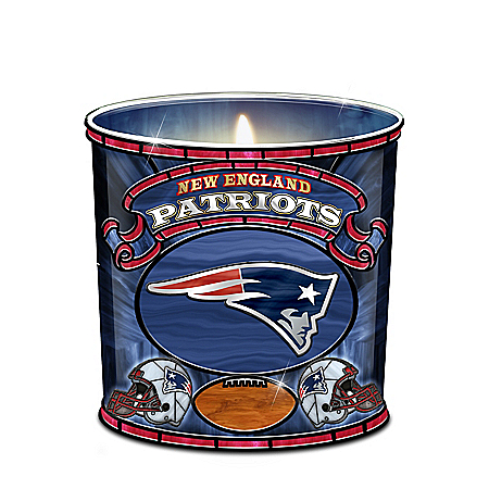 New England Patriots Stained-Glass Candleholder