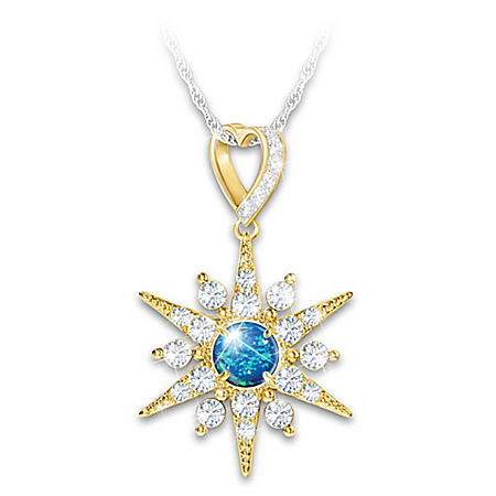 Forever Shine Created Opal Remembrance Pendant Necklace