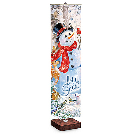 Dona Gelsinger Let It Snow Snowman Floor Lamp With Foot Pedal Switch