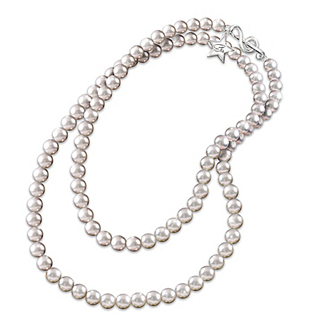 38-Inch Simulated Pearl Necklace Inspired By Ella Fitzgerald