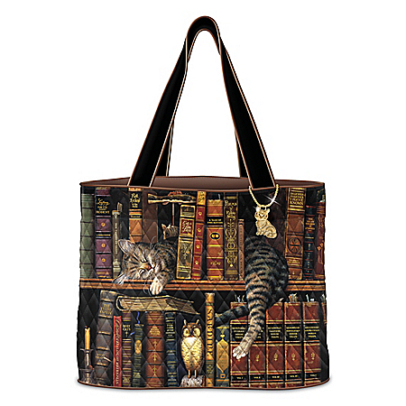 Charles Wysocki Purrfect Tales Women’s Quilted Tote Bag