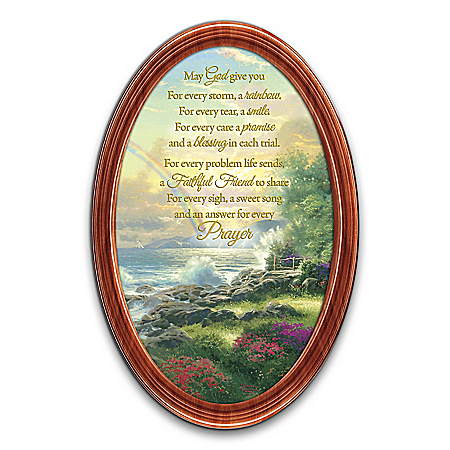Thomas Kinkade God’s Blessings Religious Oval-Shaped Collector Plate