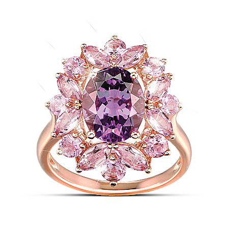 Statement Ring With Over 4 Carats Of Genuine Amethyst