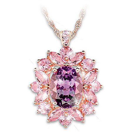 Amethyst Radiance Pendant Necklace With Over 2.5 Carats