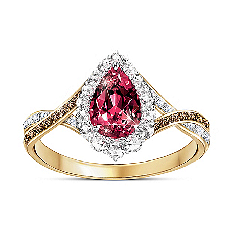 Sweet Luxuries Strawberry Topaz And Diamond Women’s Ring