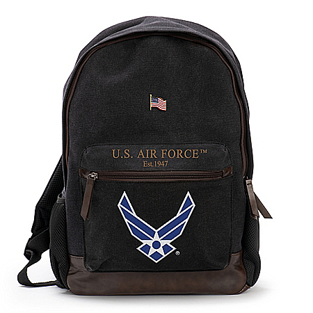 USAF Canvas Backpack With Free American Flag Pin
