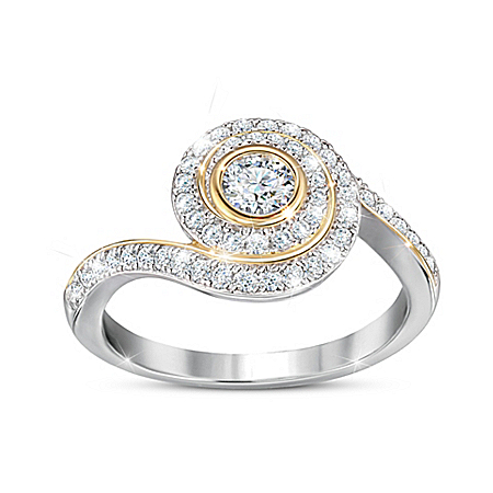 Genuine Gemstone Ring With White Sapphires